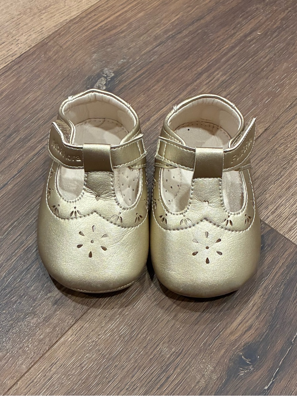 Felix & Flora Gold Mary Jane Shoes Dress Walker 4 Baby